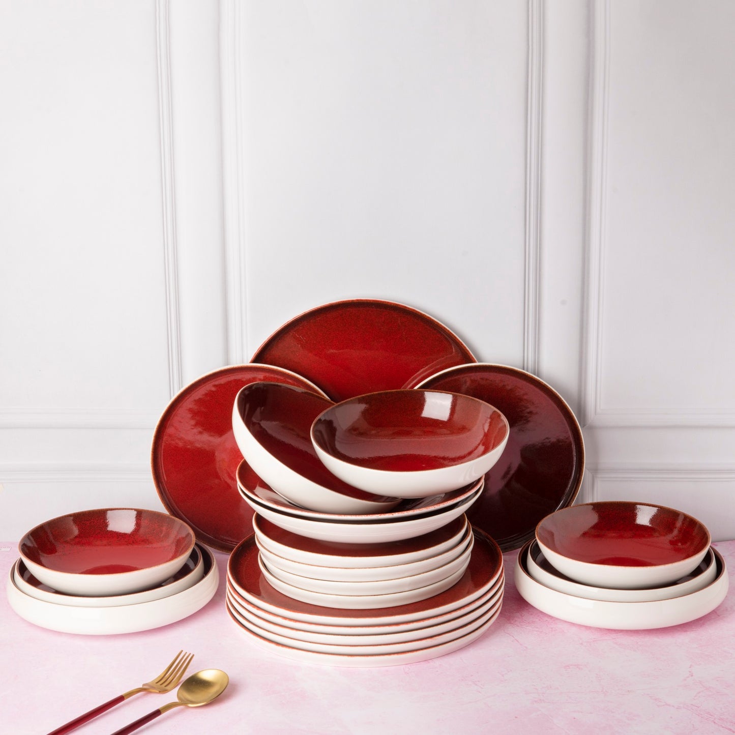 Red Sapphire - 22 Pcs Dinner Set for 6