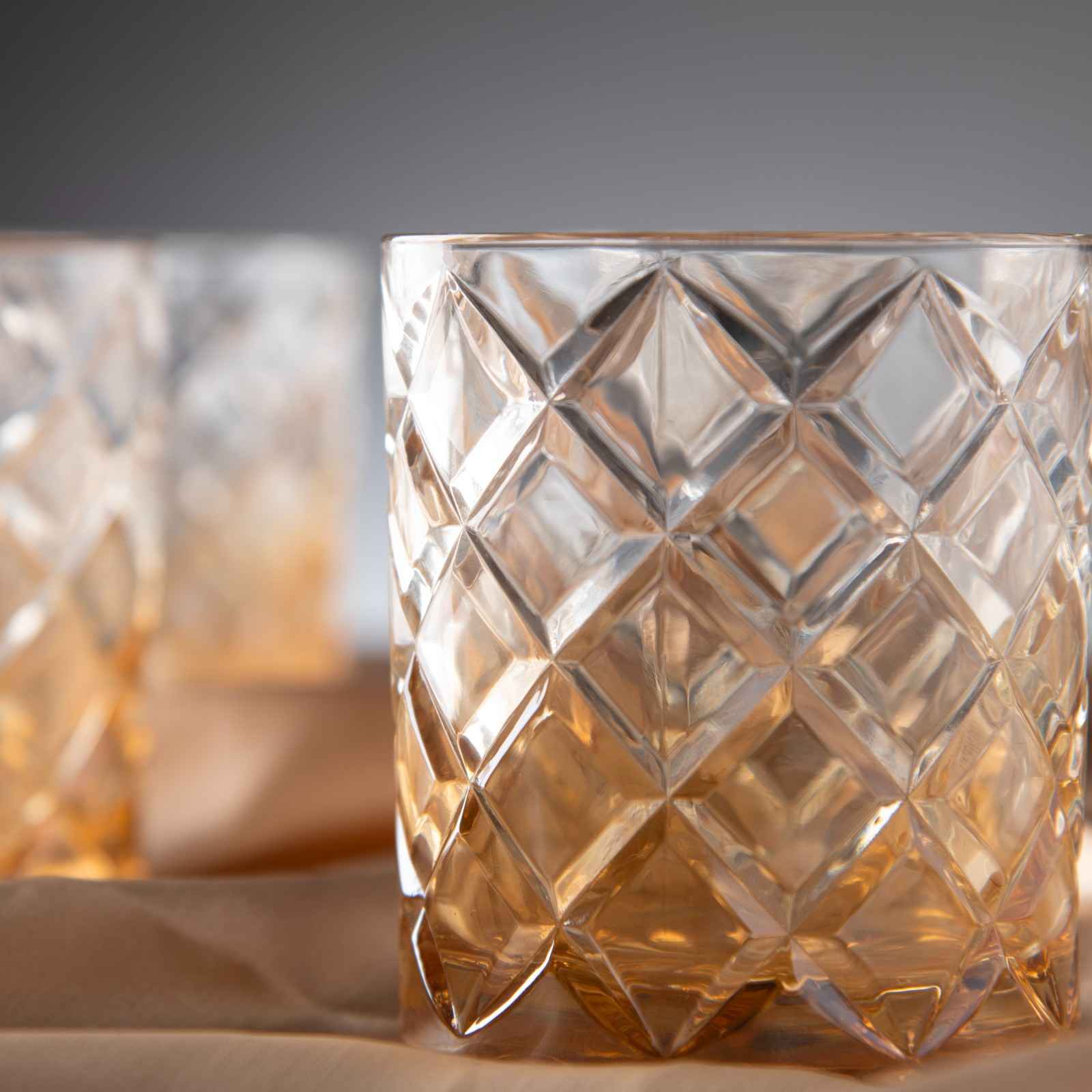 Ethereal Amber Crystal Tumbler - Set of 6