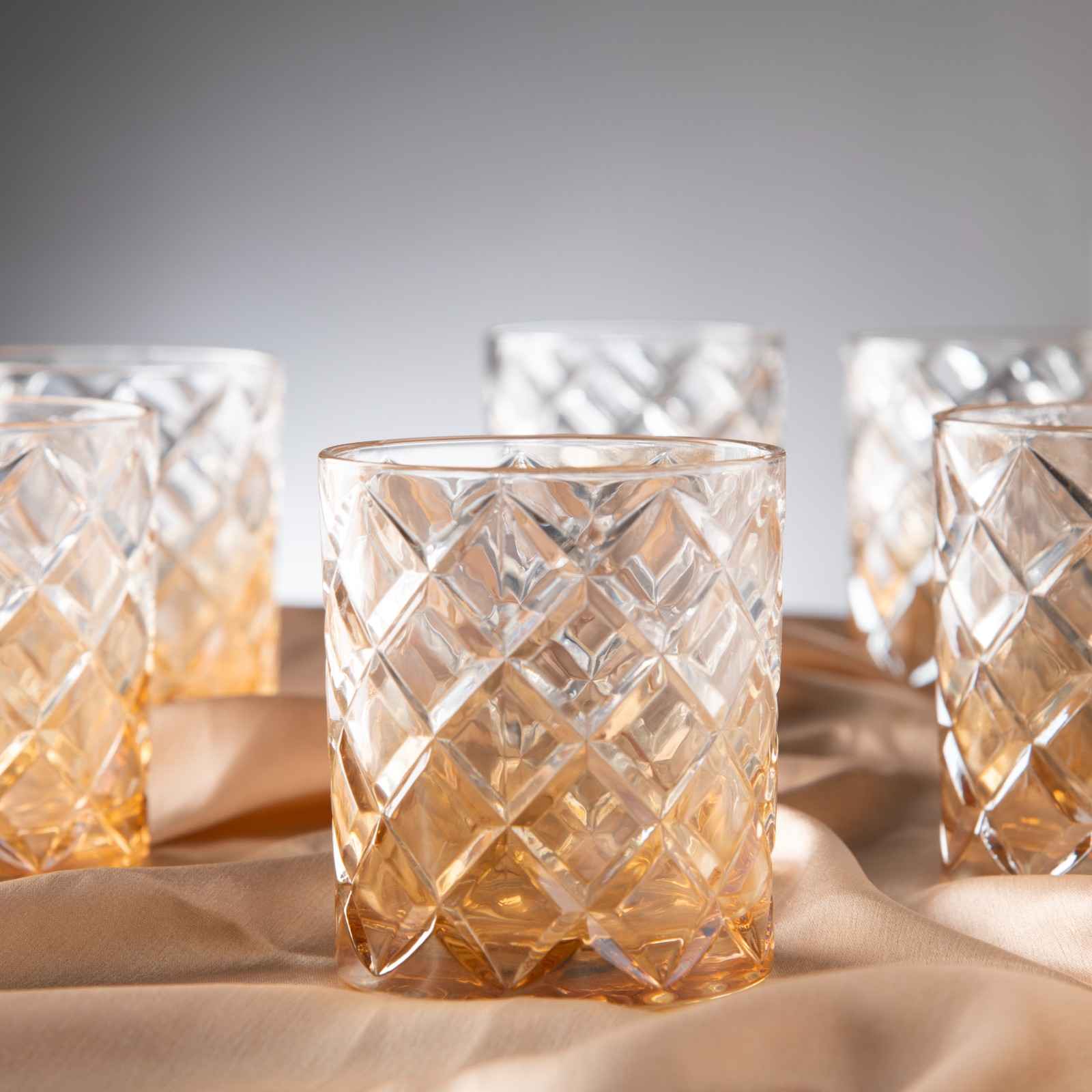 Ethereal Amber Crystal Tumbler - Set of 6