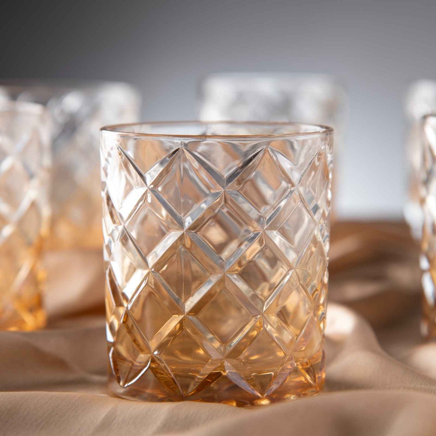 Ethereal Amber Crystal Tumbler - Set of 6