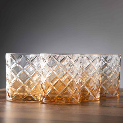 Ethereal Amber Crystal Tumbler - Set of 6