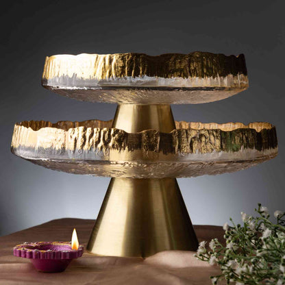 Gold Foil Tall Fruit Bowl - Large