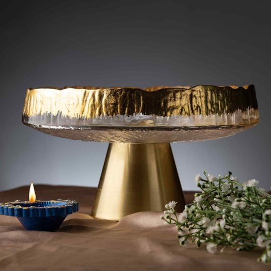 Gold Foil Tall Fruit Bowl - Medium