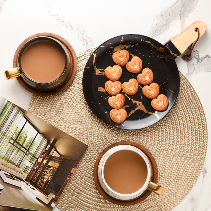 Round Platter- Black Gold