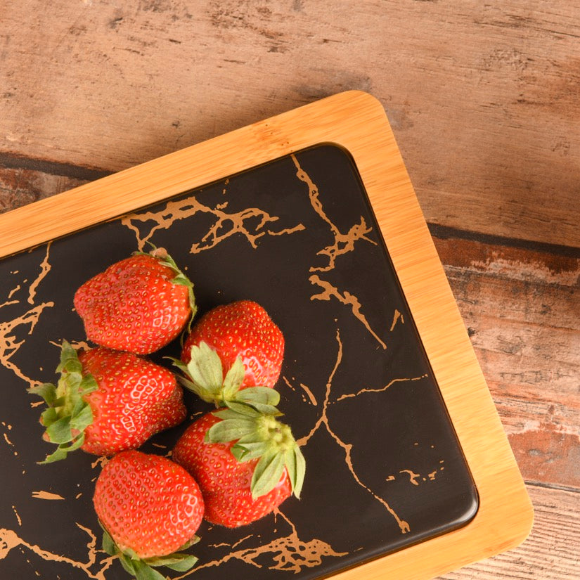 Rectangular Platter - Black  Gold