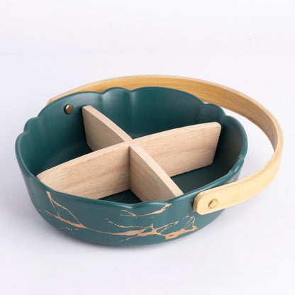 Four Section Basket Platter  - Green