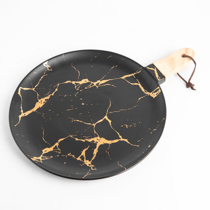 Round Platter- Black Gold