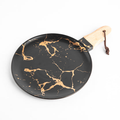 Round Platter- Black Gold