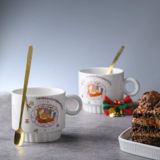 Morning Delight Cup with spoon - Set of 2