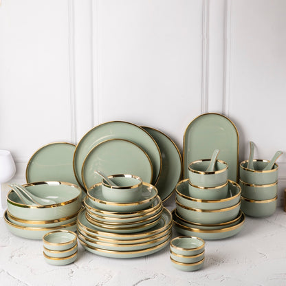 Olive Green - 39 Pcs Dinner Set for 6