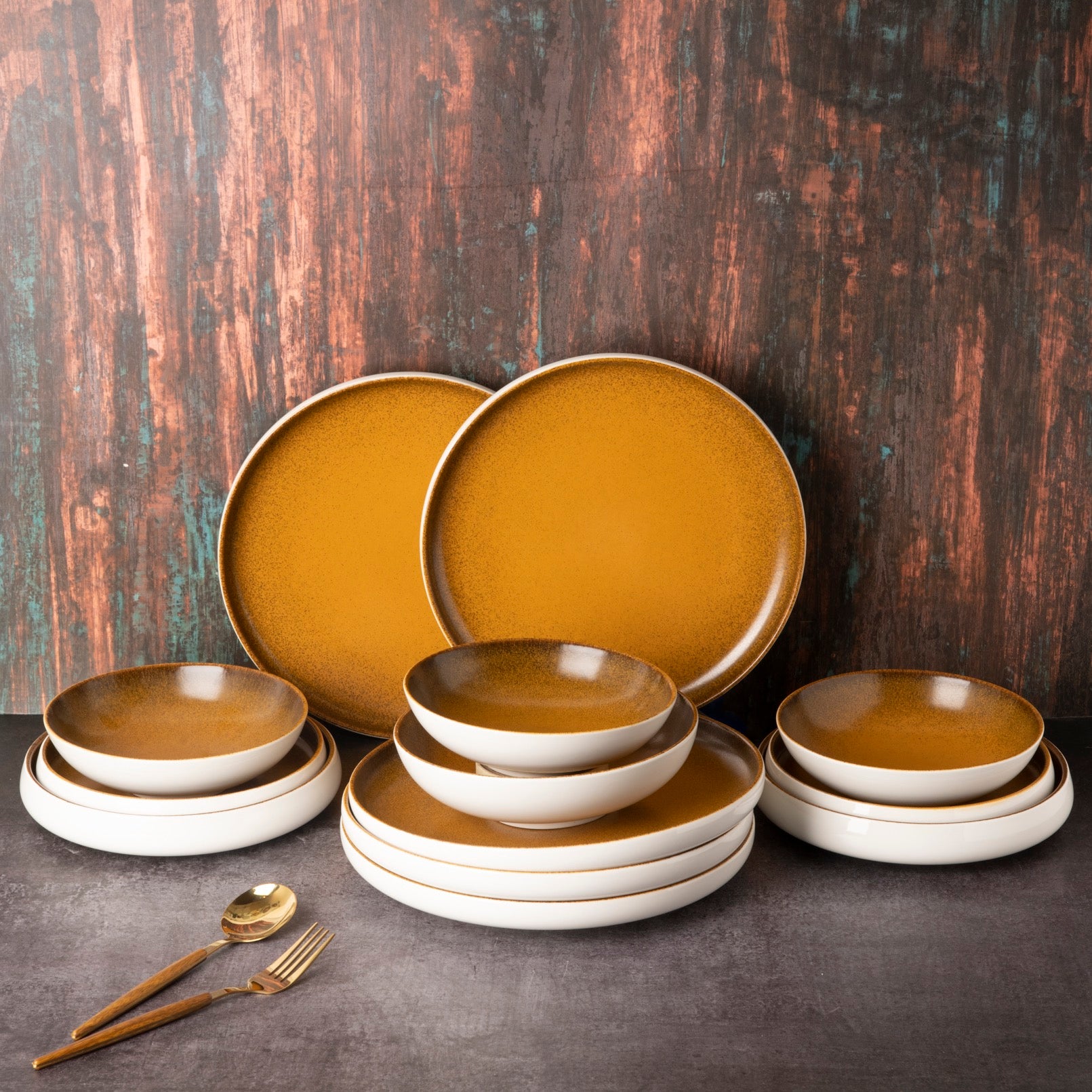 Yellow Sapphire - 14 Pcs Dinner Set For 6