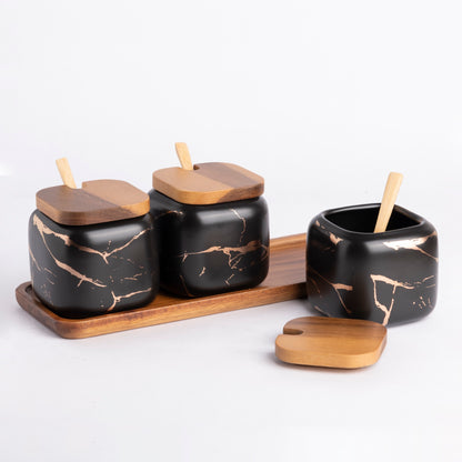 Three Jar Set -black