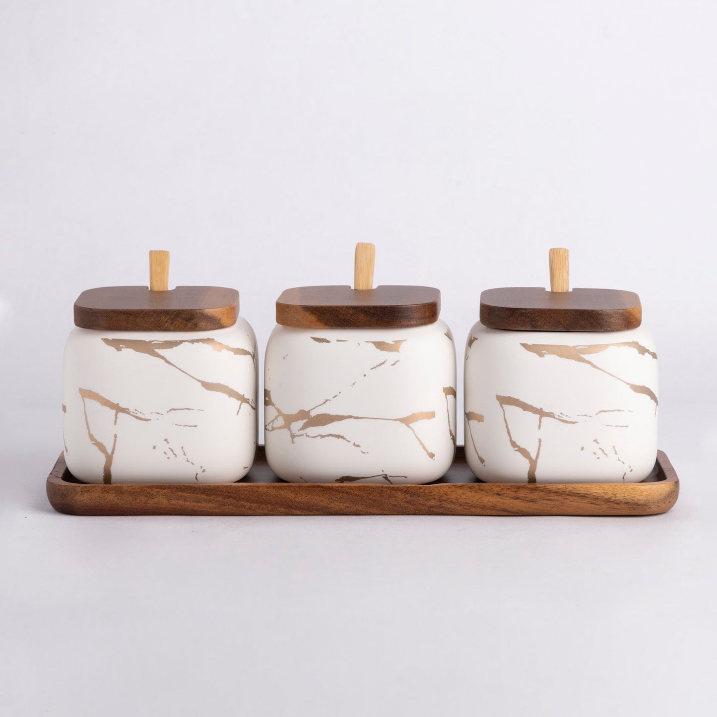 Three Jar Set- White