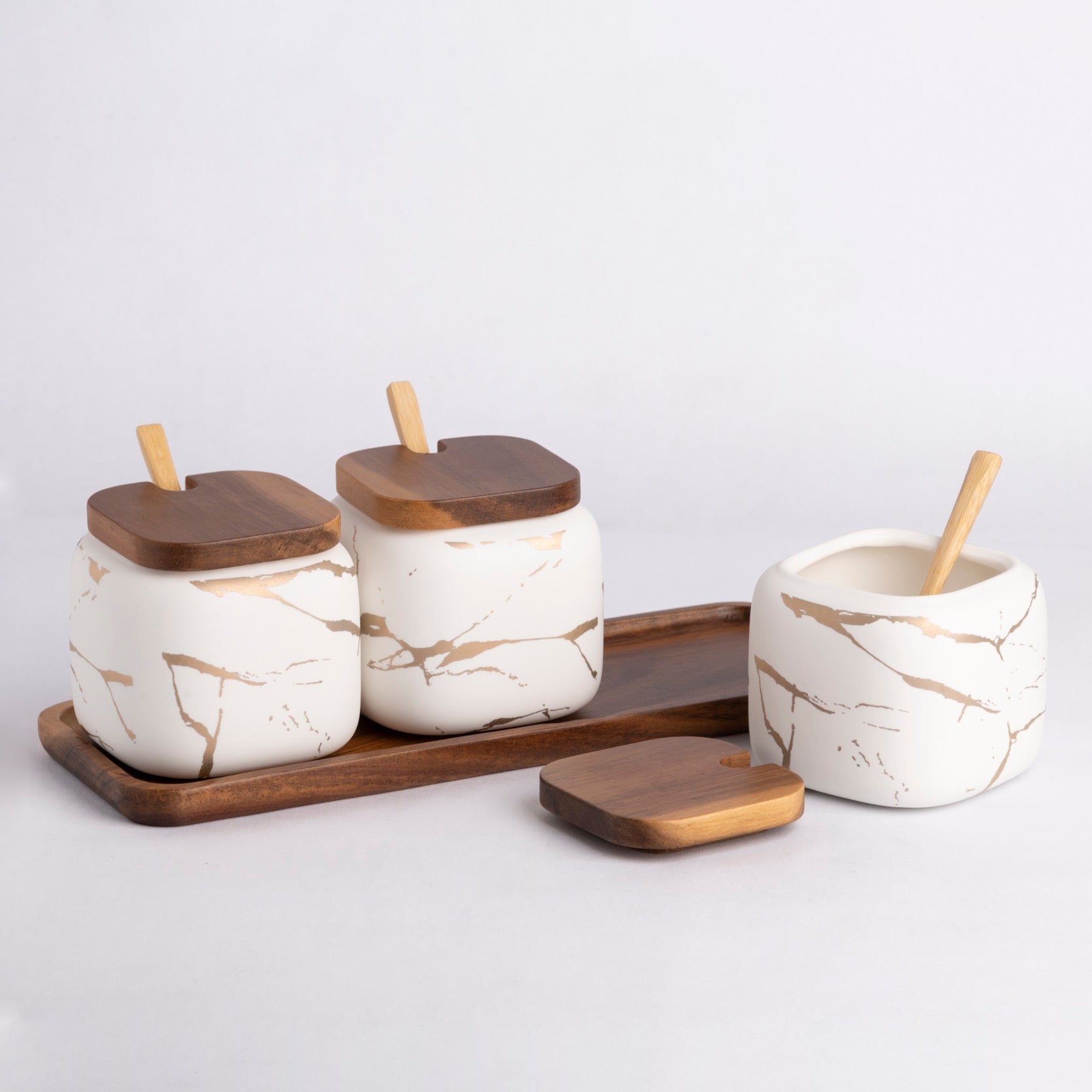 Three Jar Set- White