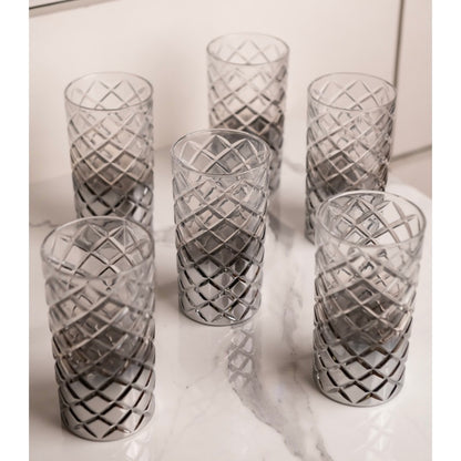 Ethereal Smoke Tall Crystal Tumbler - Set of 6