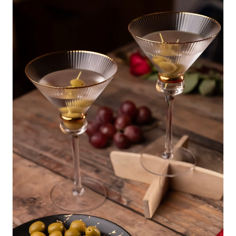 Velvet Martini Glass - Gold Touch