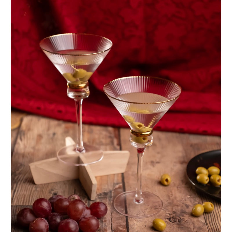 Velvet Martini Glass - Gold Touch