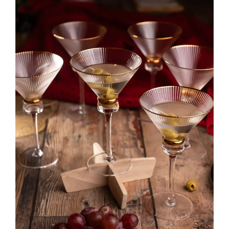 Velvet Martini Glass - Gold Touch