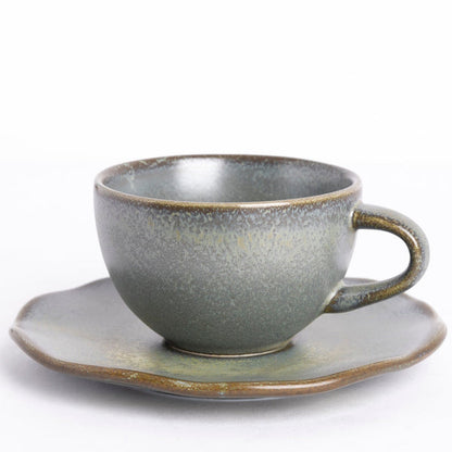 Charcoal grey - Tea Cup and Saucer