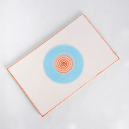 Rainbow Collection - Flat Platter - Pink and Blue - 12 inch