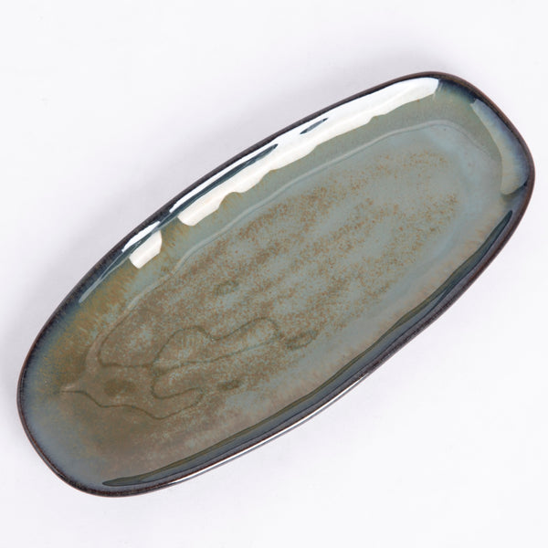 Copper Blue - Oval Tray - 10 inch